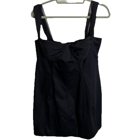 ASOS DESIGN Black Structured Chiffon Sleeve Bustier Top Mini Dress US 12 NWT - Picture 1 of 10